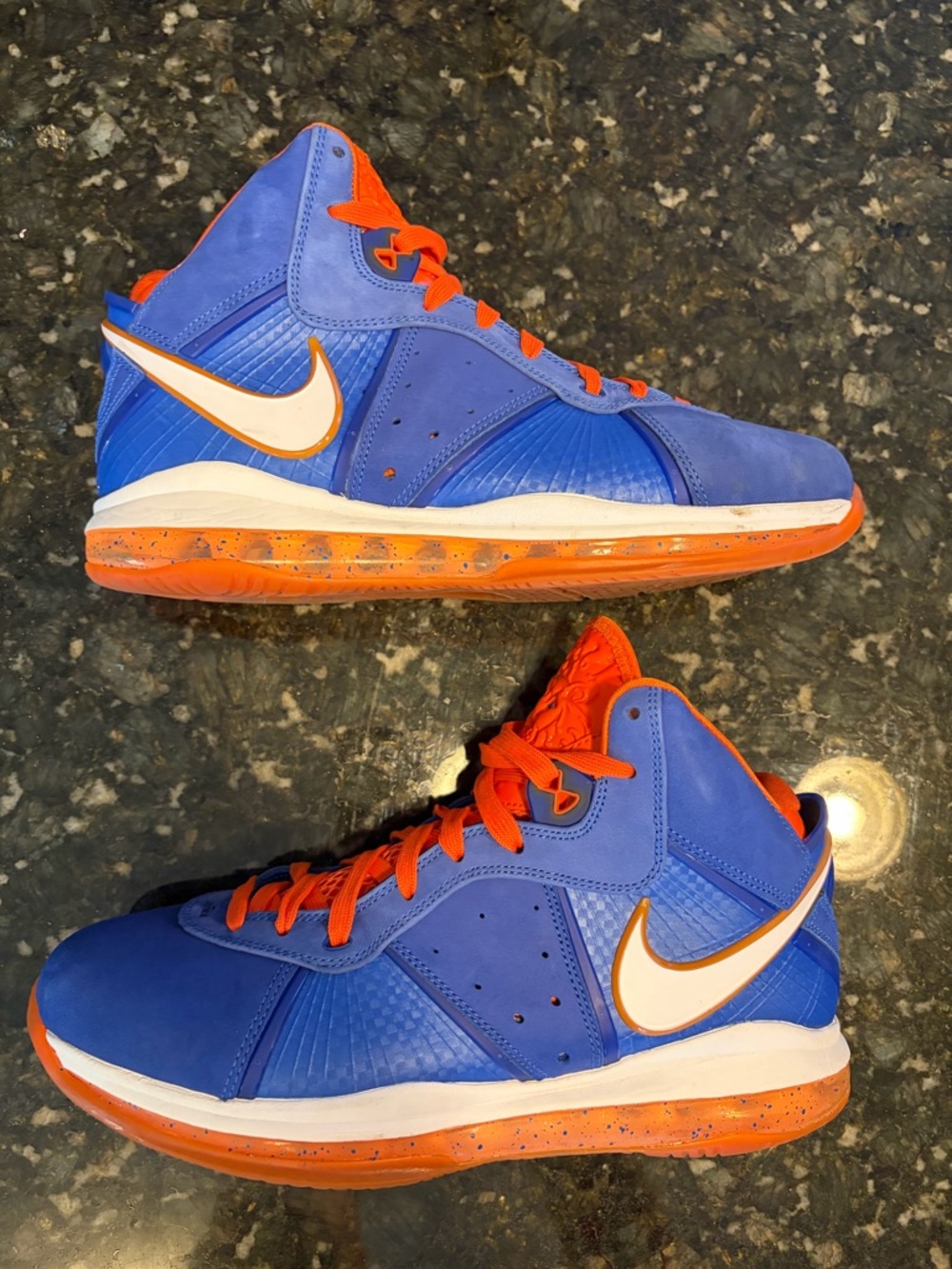 Nike LeBron 8 Knicks 2020 Sz 10.5 Blue Orange Clean Suede VNDS w/ Box